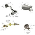 thumbnail image 4 of Design House Eastport II Satin Nickel Wall Mount Zinc 2 Handle Tub and Shower Faucet, 4 of 15