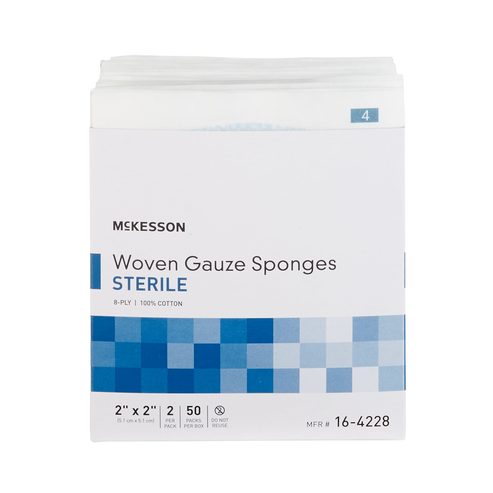 McKesson Gauze Sponges First Aid Supplies, Woven Wound Care Pad - 2 in x 2 in - 1500 Packs (2 per Pack), 3000 Gauze Pads