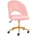 thumbnail image 3 of Falvinoryn Modern Home Office Chair, Swivel Vanity Chair, Height Adjustable Desk Chair for Living Room, Bedroom, Pink, 3 of 8