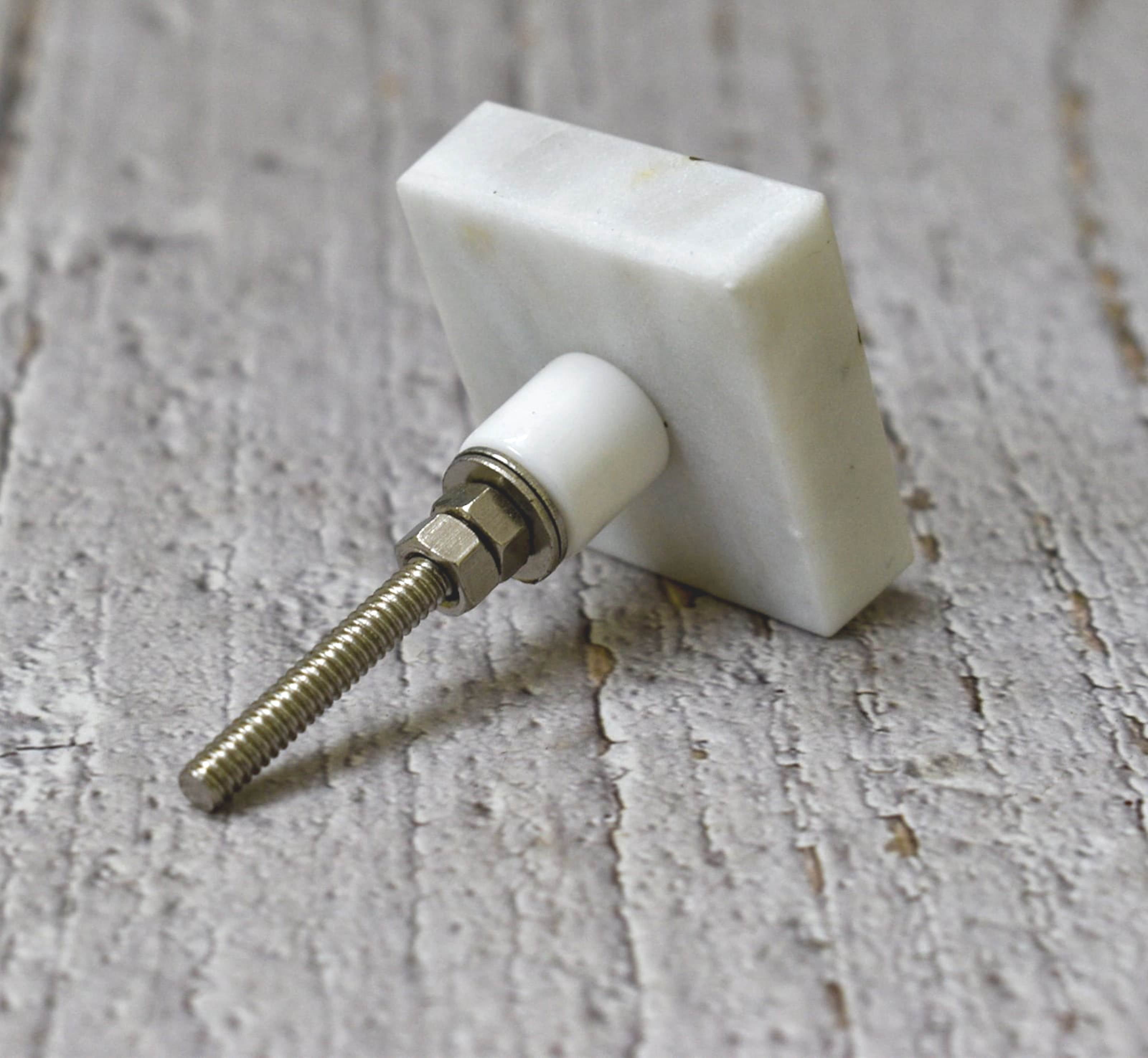 India House- Marble Knobs for Dresser Drawers Chest Cupboard Bathroom Drawer Door Cabinet Kitchen Handmade Handles Pull Knob Pack of 6
