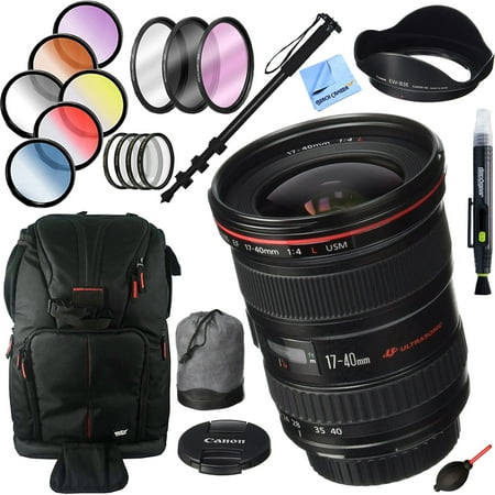 Canon EF 17-40mm F/4 L USM Lens with 77mm Filter Sets Plus Accessories