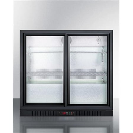 Door Stainless Steel Back Bars Summit SCR700BCSS 7.4 cu. ft. Commercial Back Bar Beverage Center with Sliding Glass Doors, Stainless Steel ()