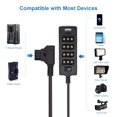 thumbnail image 3 of Conector de cable de alimentación divisor D-tap macho a 8 puertos D-tap hembra de tipo B Andoer con interfaz USB, reemplazo para monitores de batería V-mount de cámaras ARRI RED., 3 of 6
