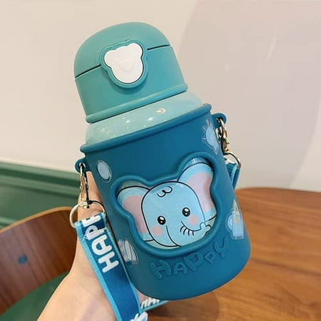 

PIKADINGNIS 15 Oz Cute Thermos 316 Stainless Steel Vacuum Insulated Water Bottle with Straw Cap