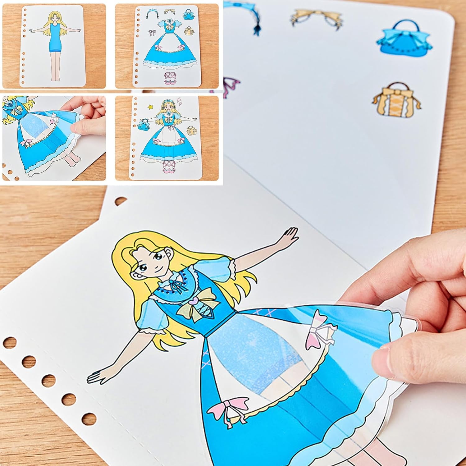 8-in-1 Magic Princess Craft Set, Princess Dress Poke Art Craft Kits for Girls, DIY Activity with Watercolor Painting & Stickers, Foil Crafts Art Fun & Gem Painting for Boys & Girls