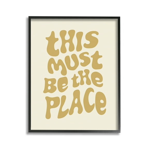 Stupell Industries Must Be The Place Typography Painting Black Framed Art Print Wall Art, 11 x 14