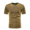 thumbnail image 2 of Wavsuf Mens Shirts Short Sleeve t Shirts Summer Crew Neck Gold T-Shirts Size 2XL, 2 of 8