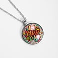 thumbnail image 4 of Thanksgiving Font Women's Glass Circular Pendant Necklace, 4 of 5