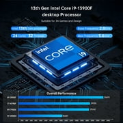 Kinupute Mini Gaming PC, Desktop Computer i9-13900F 24 Cores Upto 5.6GHz, 64G DDR4, 2T M.2 SSD, Windows 11 Pro, GeForce RTX4060 8G, Dual LAN, WiFi6E/BT5.3, Four Display, 8K Outputs, Optical