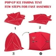 thumbnail image 4 of Portable Ice Fishing Tent Spacious 3 to 4 Person Pop-Up Ice Shack for Winter Fishing Ice Fishing Shelter with Oxford Fabric, Cotton Padding, Red, 4 of 8