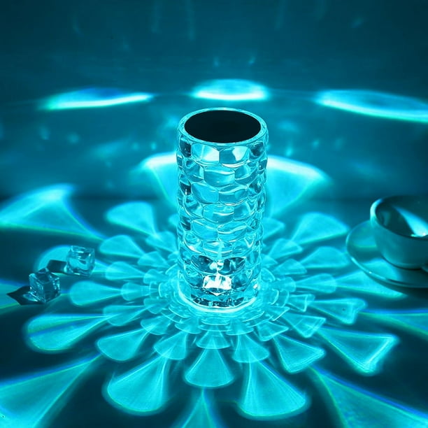 Lámpara de mesa decorativa moderna y sencilla con atmósfera de cristal romántica creativa para dormitorio, luz de noche LED