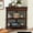 Light Espresso, variant on YWEN 33.86" Corner Table, Wood 3 Tier Triangle Side Table Corner Shelf Stand with Solid Wood Legs 1 Drawer & 2 Storage Shelves for Living Room Small Space