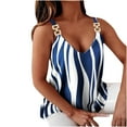 thumbnail image 2 of Okbop Sexy Black Tops for Women, Fashion Casual Printed Vest V-Neck Sleeveless Chain Satin Blouse Blue Shirt, 2 of 4