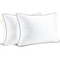 thumbnail image 1 of ZHENYANPillows Insert 12'' x 20'' Set of 2, Decorative Lumbar Supportive Throw Pillows with Luxury Silky Covers for Indoor Couch, Sofa or Bed Decors, White Striped Cushion Sham Stuffer, 1 of 1
