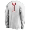 thumbnail image 3 of Men's White Nebraska Huskers #1 Dad Long Sleeve T-Shirt, 3 of 3