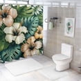 thumbnail image 7 of GOSMITH Durable and Washable Tropical Summer Hawaiian Flower Palm Leaves Printed Shower Curtain Multiple Sizes White, 7 of 7