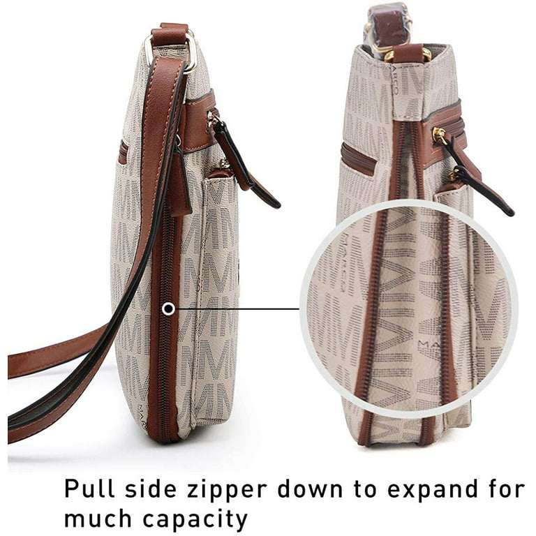 MKP Large Crossbody Bags for Women Monogram Triple Zip Pocket Cross Body  Purses and Handbags 