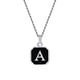thumbnail image 1 of Collares con inicial de A-Z cuadrado para hombre, colgante geométrico de acero inoxidable con caja, Collar de cadena de cuerda, joyería de regalo, 1 of 4