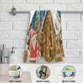 thumbnail image 4 of Snowy Gingerbread House Town Hand Towels 2 PCS, Christmas Tree Kitchen Towel Ultra Soft and Highly Absorbent,Decorative Fingertip Face Towel for Bathroom Hotel, 28.3"x14.4", 4 of 5