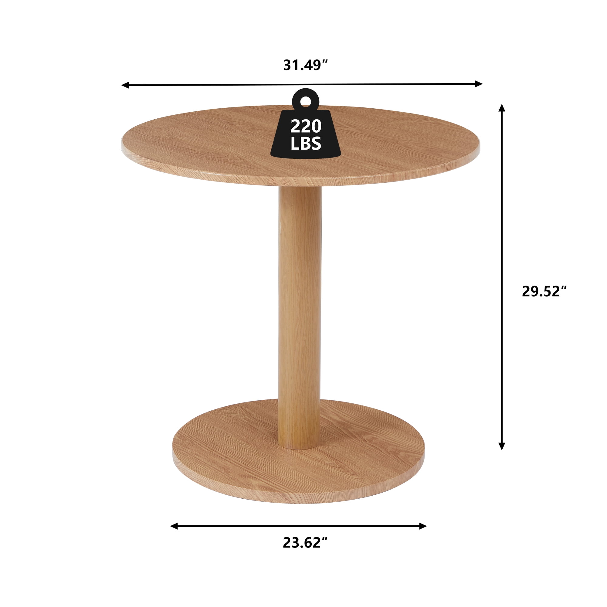 PHOYAL 31.5" MDF Round Dining Table for Kitchen Small Space Apartment, Small Round Dining Table for 2, Tulip Style Pedestal Dining Tables, Natural