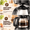 thumbnail image 6 of Coffee Maker, 6-Cup Drip Coffee Maker with Glass Carafe, Reusable Filter, Pause and Serve, Keep Warm, Black, 6 of 8