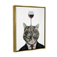 thumbnail image 3 of Stupell Industries Cat In Suit Wine Glass Animals & Insects Painting Gold Floater Framed Art Print Wall Art, 3 of 6