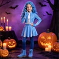 thumbnail image 3 of Guvpev Halloween Princess Costume for G'irls, Halloween Cosplay Jumpsuit with Pantskirt & Gloves, Fancy Dress Up Outfit for Role Play, Birthday Party & School Stage Event, 3 of 8