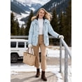 thumbnail image 5 of Wantdo Women's Recycled Winter Coat Warm Winter Jacket Padded Parka Coat Ice Blue S, 5 of 10