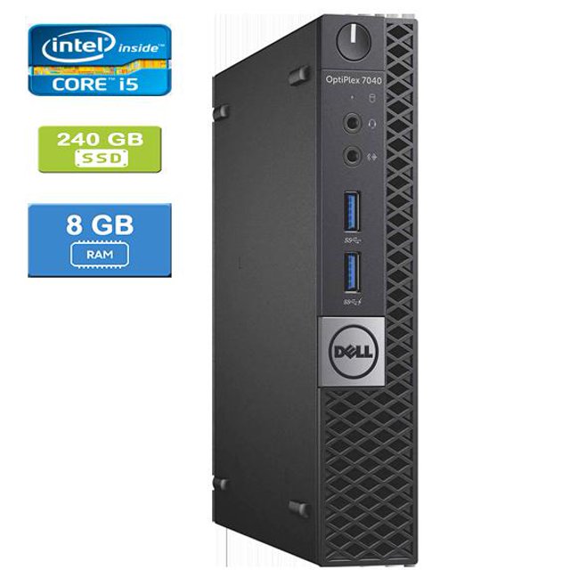 Remis à Neuf : DELL 7040 MICRO Intel Core i5-6500 2,50 GHz, 8 Go, 240 Go SSD, Win 10 Pro