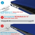 thumbnail image 4 of IBENZER Compatible with 2022 2021 2020 MacBook Air 13 inch Case M1 A2337 A2179 A1932, Hard Shell Case & Keyboard Cover & Type-C Adapter for Mac Air 13 (2018-2022), Star Blue, AT13-S-BL+1TC, 4 of 7