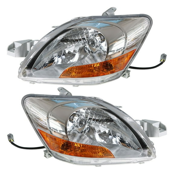 munirater Replacement for 2007-2011 Toyota Yaris Sedan Halogen Projector Headlights Assembly Pair Left Right Side (Passenger Driver Side)