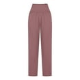 thumbnail image 4 of Wide Leg Pants for Women Xunlbb Women's Joggers Women's Casual Trousers Solid Color Drawstring Wide Leg Pants Waist Long Pants With Pocket, S-2XL, 4 of 9