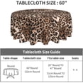 thumbnail image 4 of Brown Leopard Tablecloth Round 60 Inch Animal Print Round Tablecloth Polyester Washable Cheetah Print Table Cover Table Cloth for Kitchen Kitchen Dining Table Patio Outdoor Party Picnic, 4 of 6