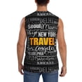 thumbnail image 4 of Uemuo Travel Pattern Men's Sleeveless T-Shirt,Muscle Athletic Tank Top, Moisture-wicking Quick-dry Breathable Classic Tee Top for Gym Run Outdoor Sports-Large, 4 of 8