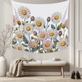 thumbnail image 5 of Botanical Flowers Tapestry for Bedroom Wall Hanging Tapestry, Watercolor Farmhouse Daisy Herbs Ceiling Backdrop Tapestries Poster Blanket Wall Decor for Teens Room Living Room Dorm 59" x 79", 5 of 8