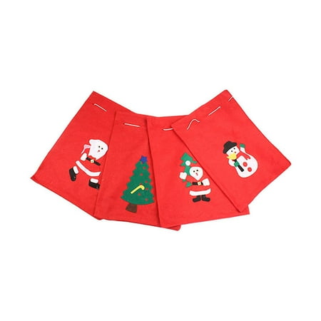 Santas Goodie Box - 30x40cm Christmas Costumes Fabric Santa Claus Gift Sack with Cord Drawstring Candy Bags Treat Goodie Bag Sweet Candy Xmas Stocking Stuffers Handbag (Random Style)