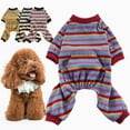 thumbnail image 2 of Long Sleeve Puppy Clothes - Striped Dog Pajamas for Keeping Warm - Perfect Four-Legged Attire for Air-Conditioned Rooms, 2 of 8