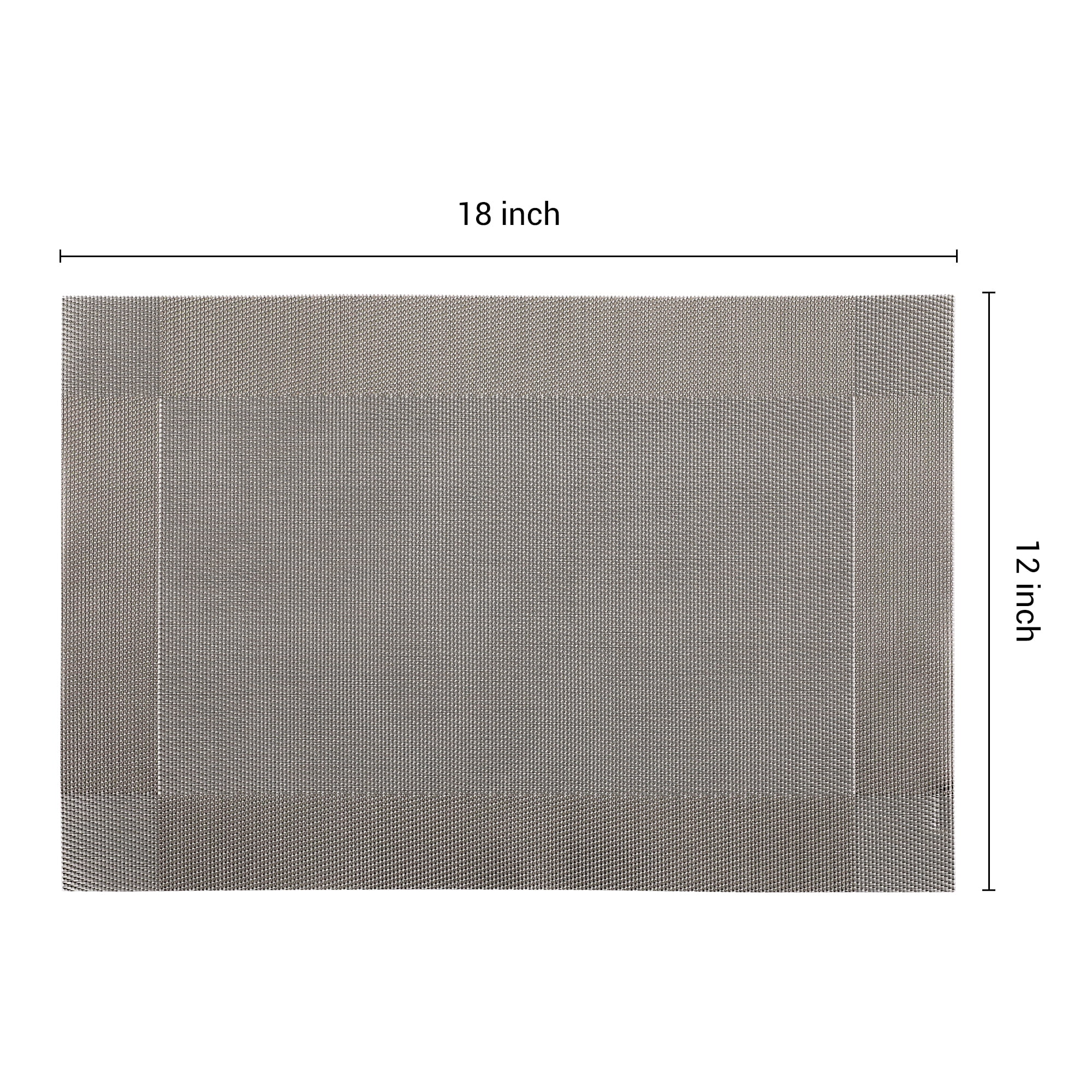 Unique Bargains Set of 8 Washable Wipeable Heat Resistant Table Placemat Gray 18x12in