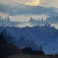 thumbnail image 2 of Allen, Kimberly 15x15 Black Ornate Wood Framed with Double Matting Museum Art Print Titled - Mountain Range, 2 of 4