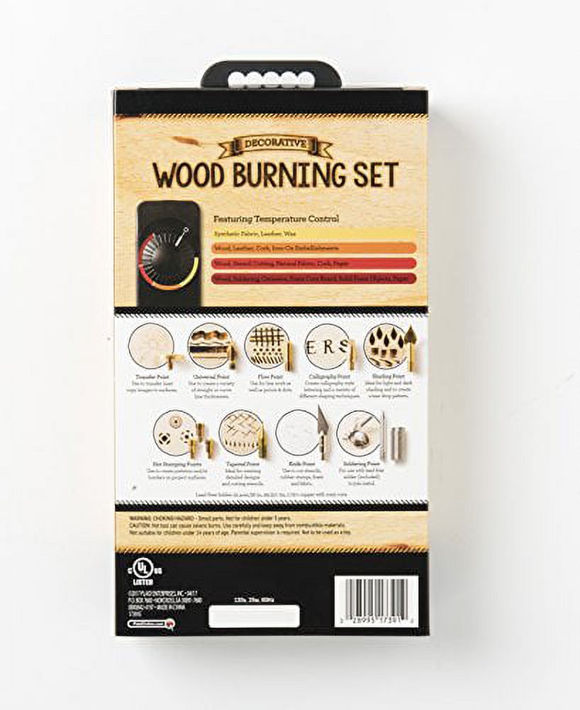 Plaid 15 PC Electric Wood Burning Tip Set, Creative Decorative Tool, DIY Kit,  Carving, Burning and Soldering Tips, Pyrography, Temperature Control,  Carrying Case - Walmart.com