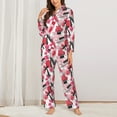 thumbnail image 3 of Wukai Makeup Print Women's Pajama Set - Soft Long Sleeve Sleepwear for Comfort and Style-, 3 of 9