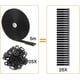 thumbnail image 5 of (10 m x 2 cm, negro) Correas/bridas para cables reutilizables ajustables de 10 m en color negro con 25 bucles y correa de sujeción con gancho para gestión de cables, 5 of 5