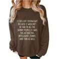 thumbnail image 3 of Jinhomg Womens 2025 Fashion Sweatshirt Cute Letter Print Pullover Oversized Comfy Long Sleeve Drop Shoulder Tops Casual Daily Wear Fall Saving Coffee XL, 3 of 6