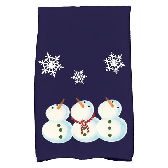 Simply Daisy 18" x 30" 3 Wise Snowmen Geometric Print Hand Towel