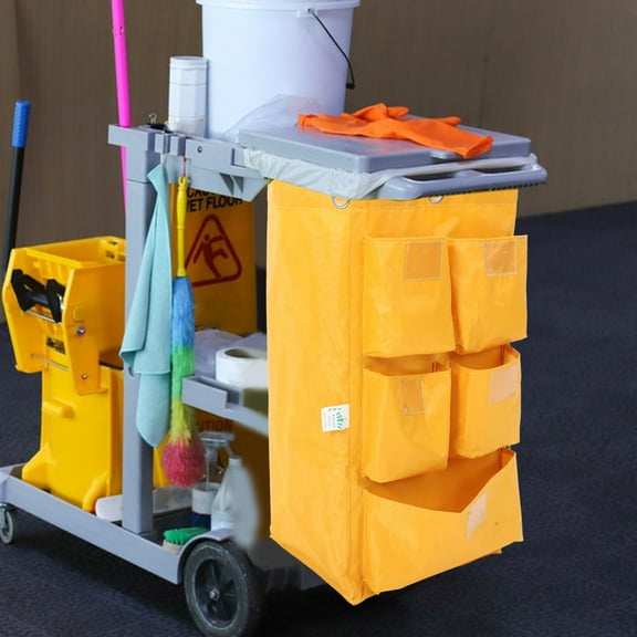 HEMOTON  Janitorial Bags Replacement Cleaning Storage For Cart Yellow