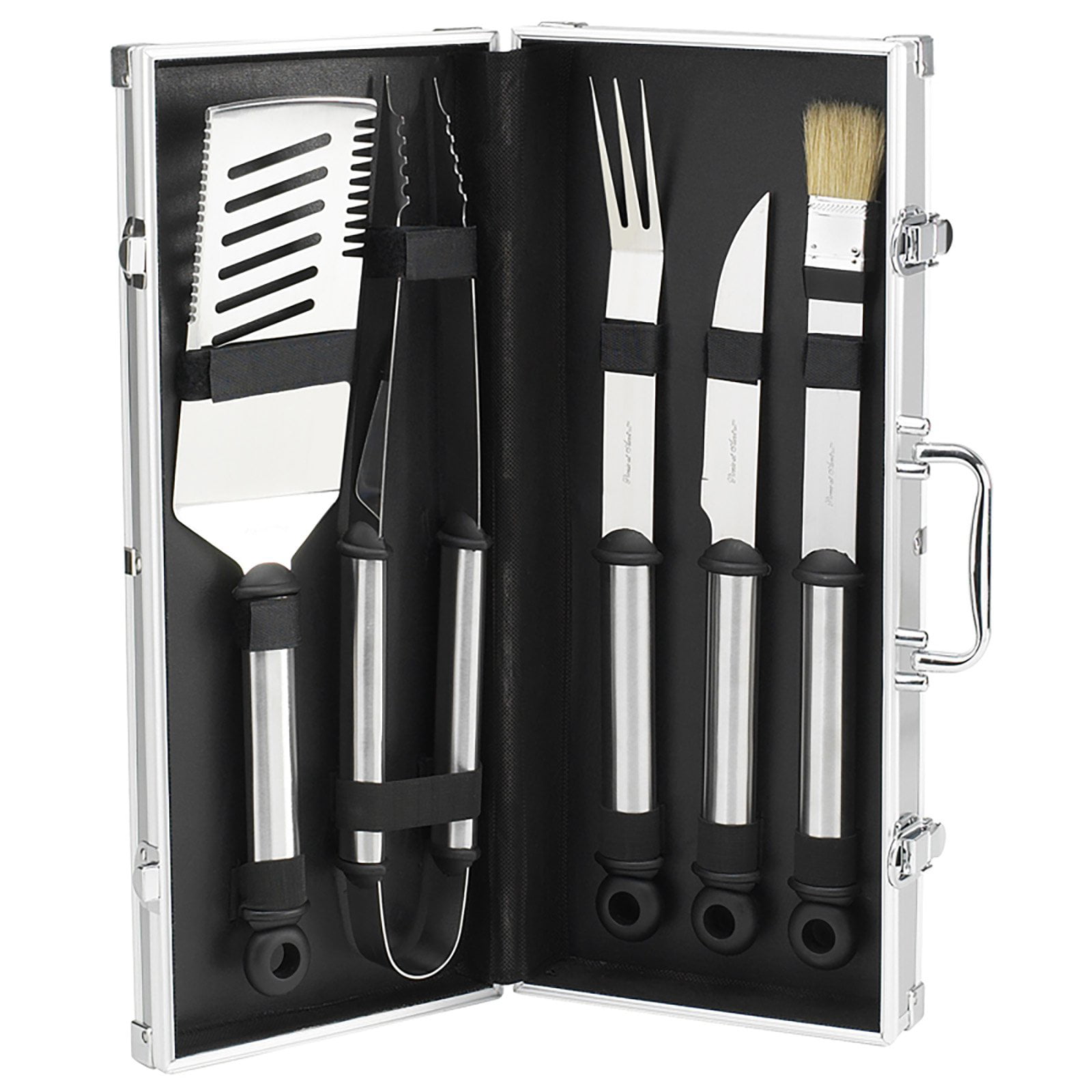 Eller metal Gemme Picnic at Ascot SBS 5 Piece BBQ Stainless Grill Tools Set with Case -  Walmart.com