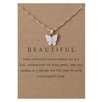 Guodhu Colorful Butterfly Necklace Boho Adjustable Clavicle Chain Retro Card Acrylic Insect Animal Pendant Necklace for Women Girlfriend Party Jewelry Gift