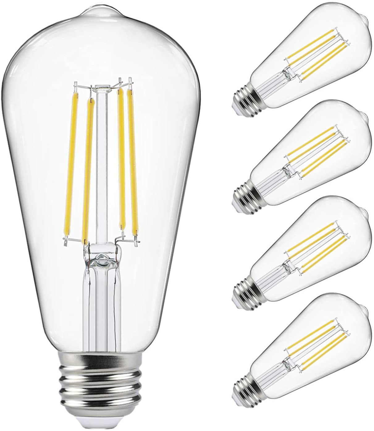Ascher Vintage LED Edison Bulbs 6W High Brightness Daylight... Equivalent 60W 