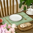 thumbnail image 6 of Sm:)e Light Green Farmhouse Woven Hollow Placemats, Boho Placemats 12x18 Inch, Dining Kitchen Home Decor, 6 of 6
