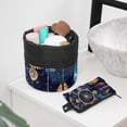 thumbnail image 6 of PhooArto Large Barrel Drawstring Makeup Bag, Dreamcatcher Feather Pattern Travel Cosmetic Bag Portable Make Up Organizer Bag, 6 of 6